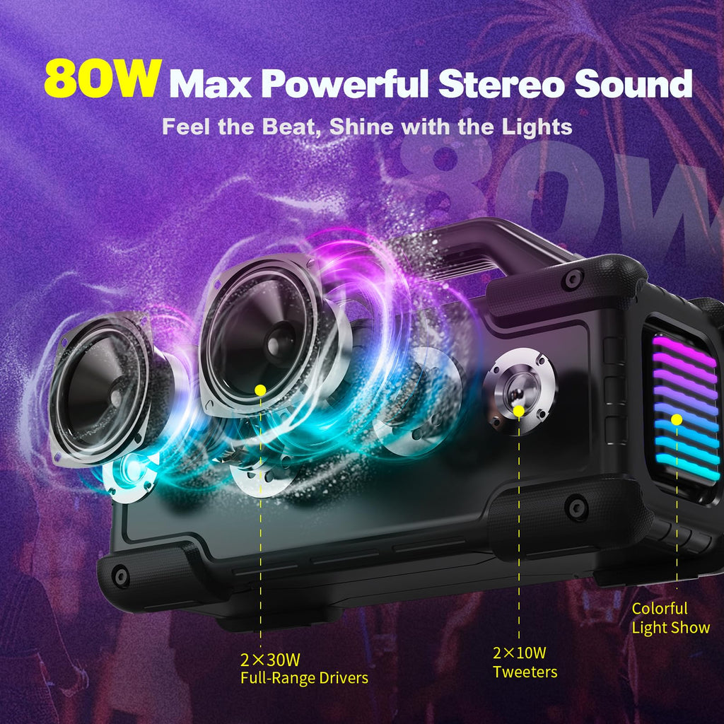 Black Portable Water Resistant Bluetooth Speaker D932680
