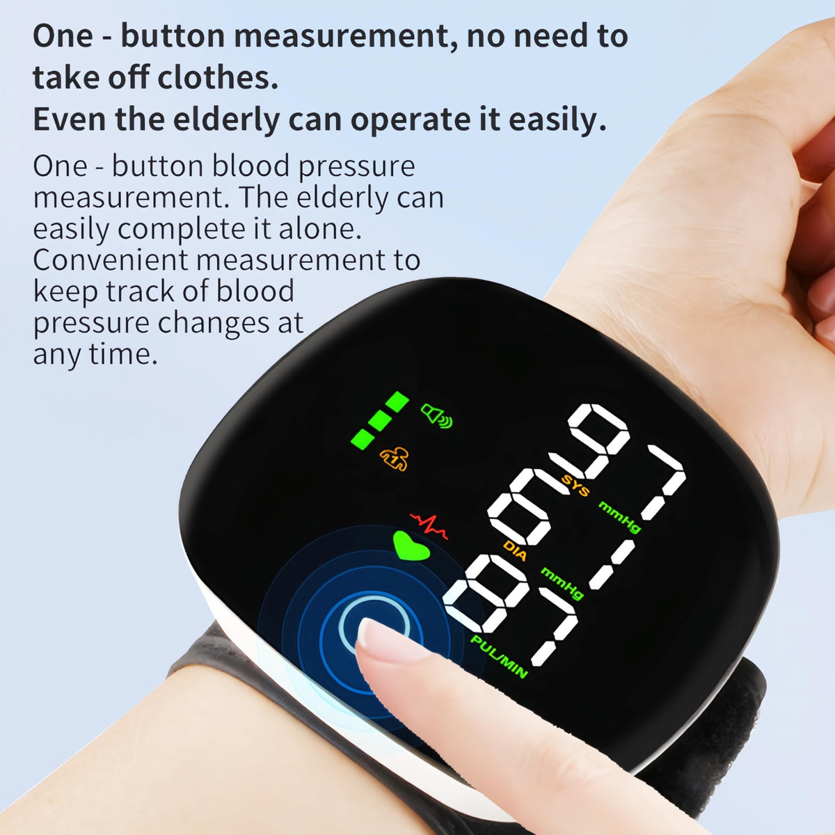 Wrist Blood Pressure Monitor with LCD Display and Voice Guide O229