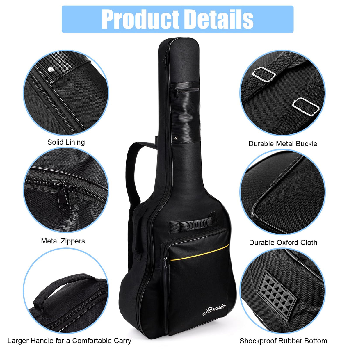 41 Inches Acoustic Guitar Bag Black K28565