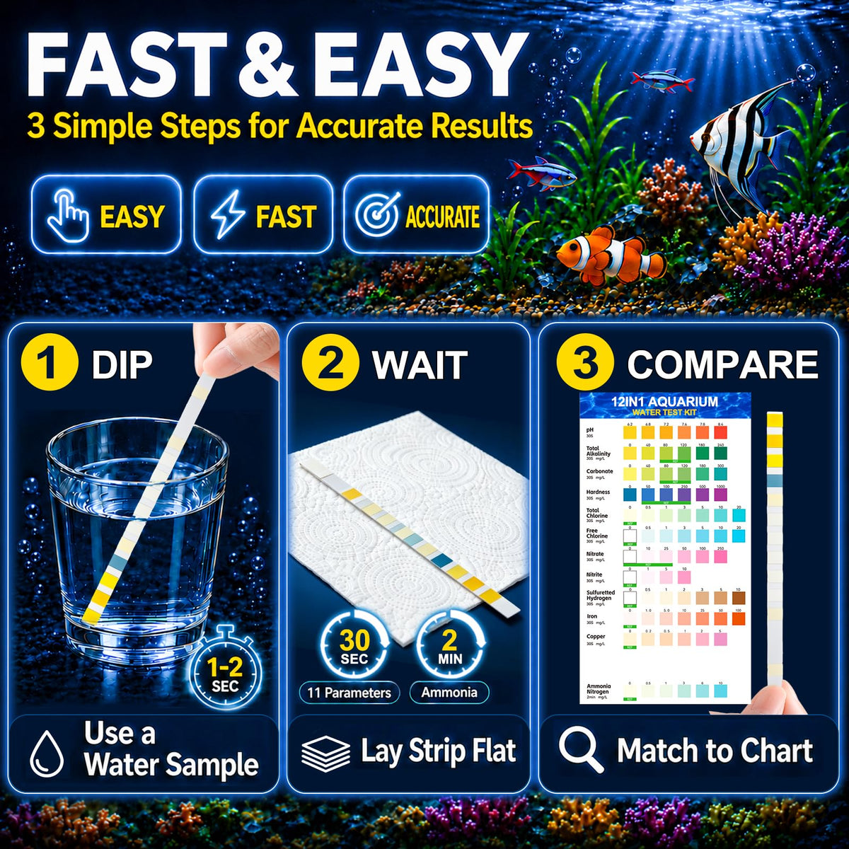 Aquarium Test Strips 50ct D9389