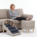 Foldable Dog Cat Stair Ramp Solid Wood Ottoman 18in H Z97673