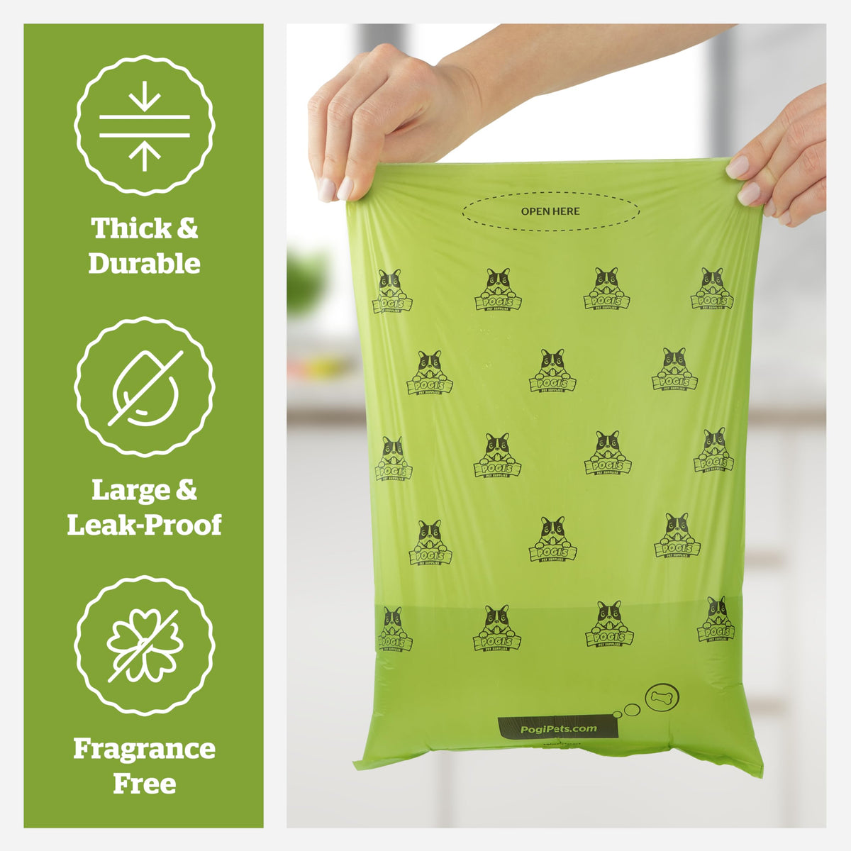 Dog Poop Bag Holder & Dispenser with 15 Unscented Bags S519179