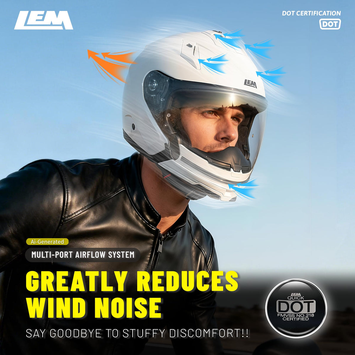 White Medium Full Face Motorcycle Helmets X4465