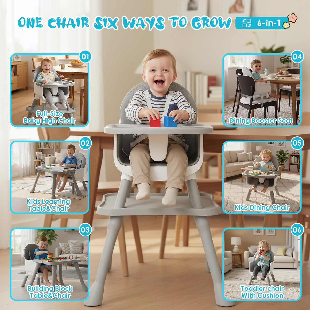 6 in 1 Baby High Chair D235
