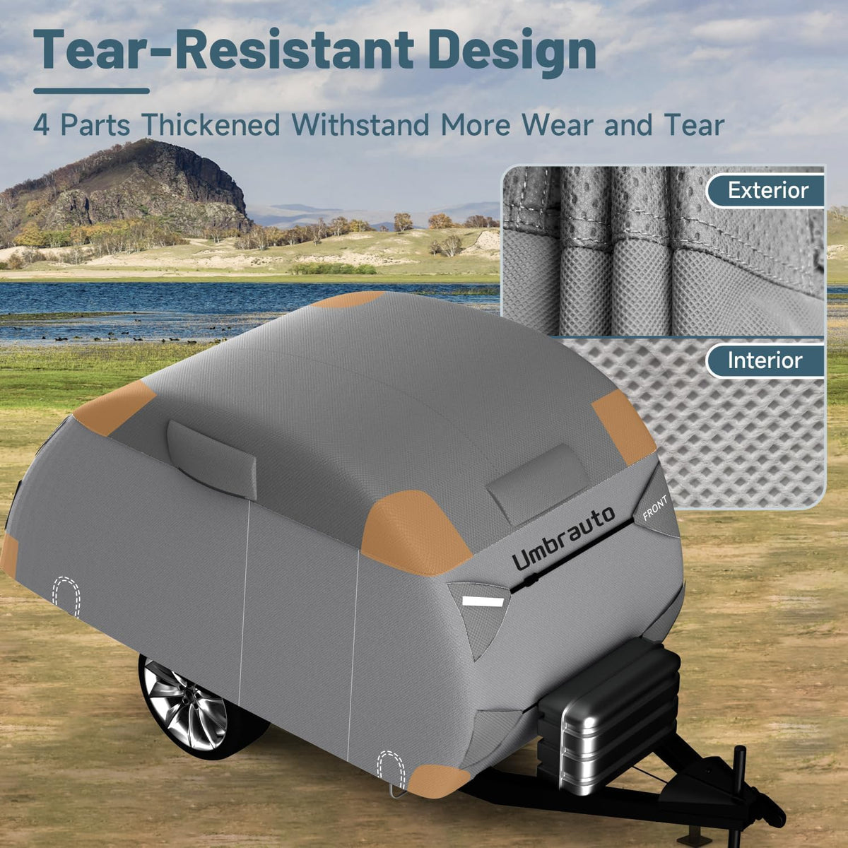 12-15 Camper 7 Layers Waterproof Teardrop Trailer Cover Y231