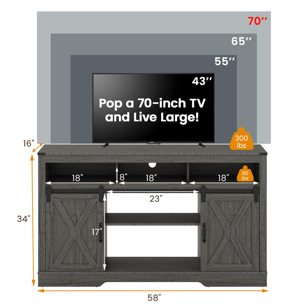 Farmhouse TV Stand for 65+ Inch TV M92174