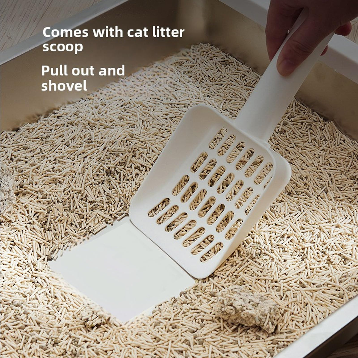 Foldable Stainless Steel Enclosed Cat Litter Box with Lid and Scoop V771