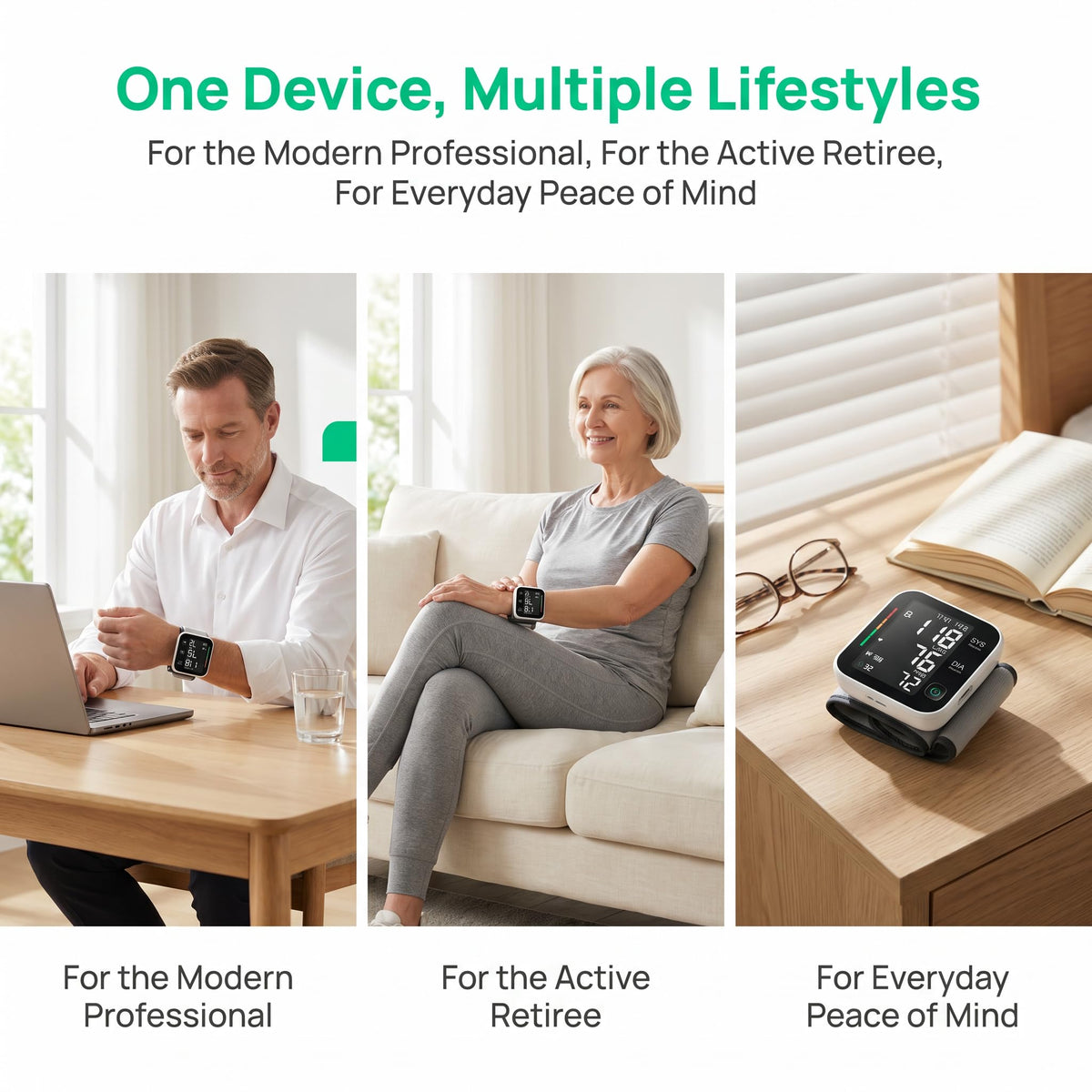 Wrist Blood Pressure Monitor with LCD Display and Voice Guide O229