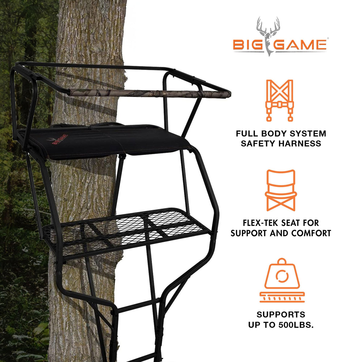 2 Person 18 Foot Tall Portable Hunting Tree Ladder Stand (2 Pack) F371648