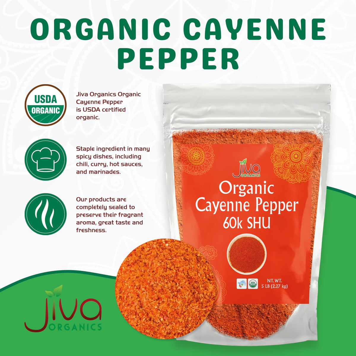 Cayenne Pepper Powder 5 LB Bulk Bag K550