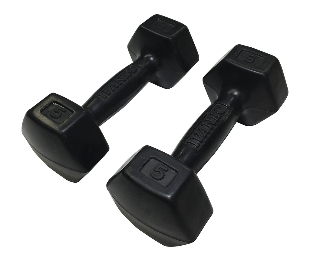 5 lbs Rubber Dumbbells Pair Z3568