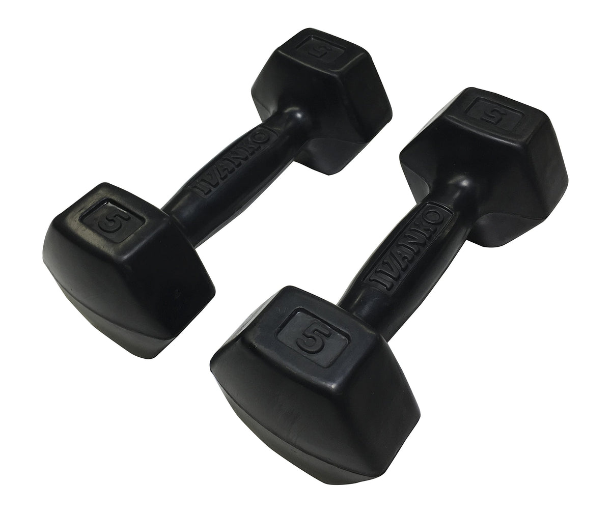 5 lbs Rubber Dumbbells Pair Z3568