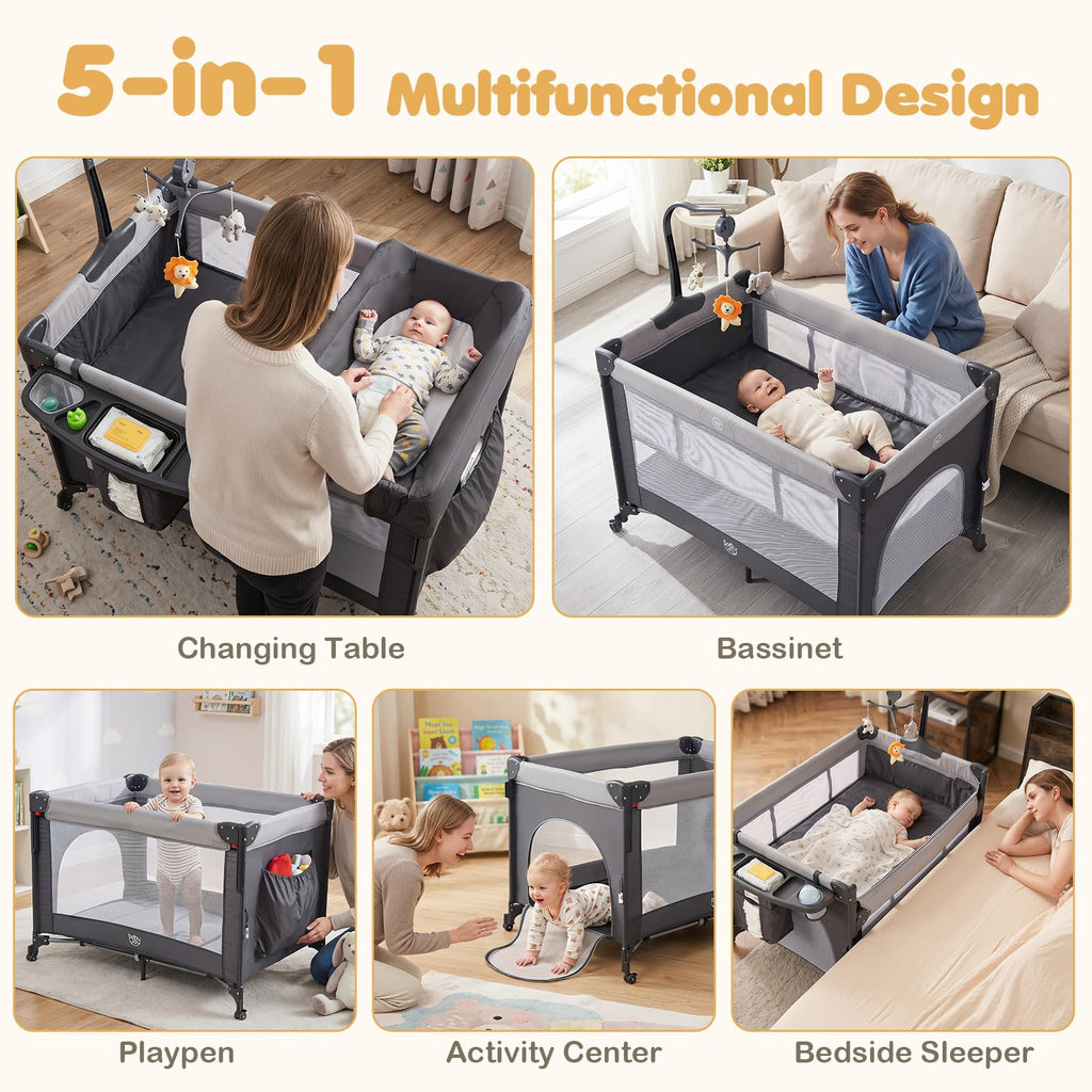 6 in 1 Pack and Play with Bassinet J59269