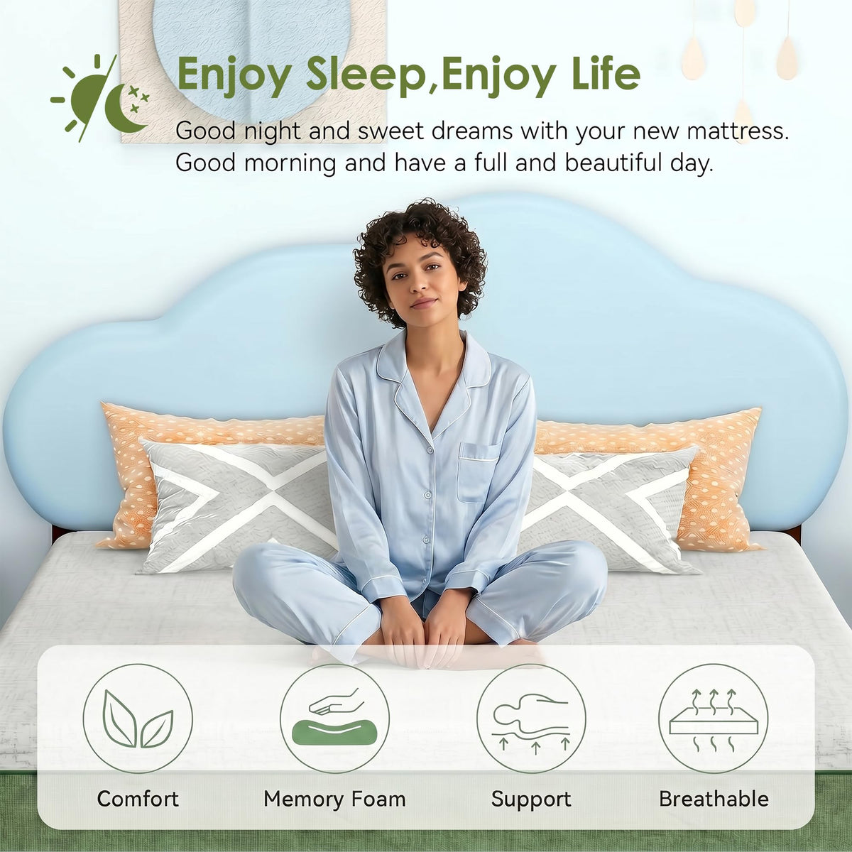 6 Inch Twin Size Cooling Gel Memory Foam Mattress U280