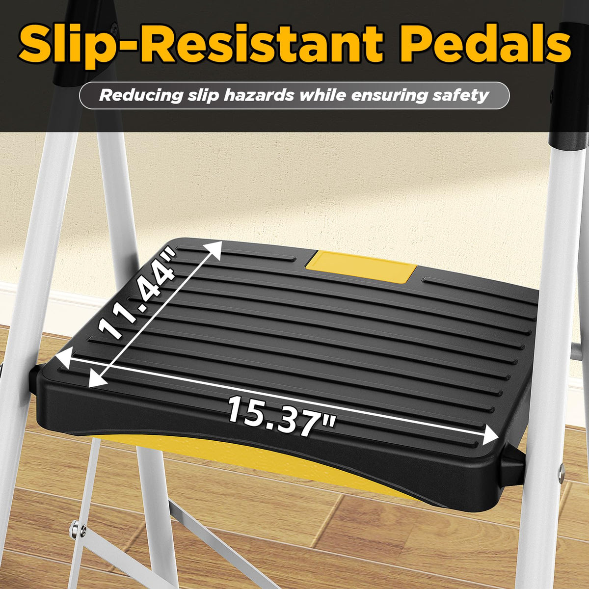 4 Step White Folding Step Stool V934063