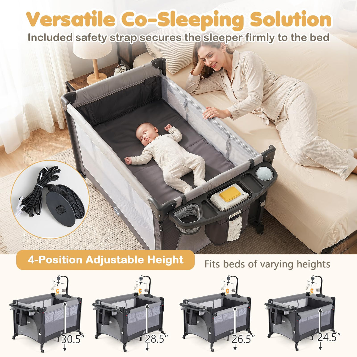 6 in 1 Pack and Play with Bassinet J59269