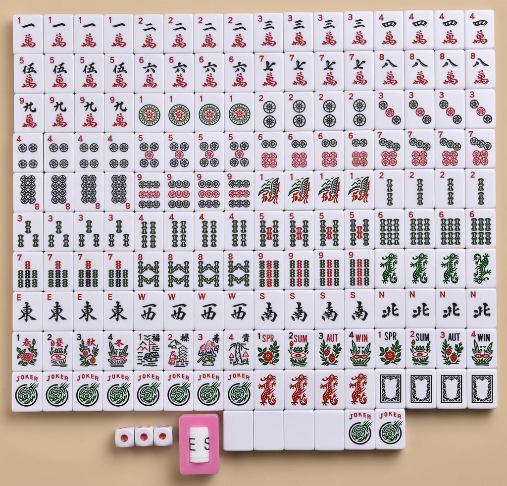 American Mahjong Set with Blue Paisley Carrying Bag 166 White Tiles D127