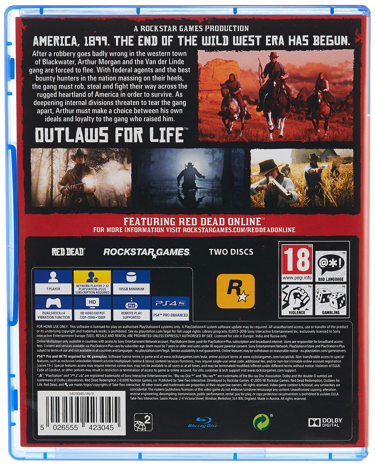 Red Dead Redemption 2 Playstation 4 Video Game U473