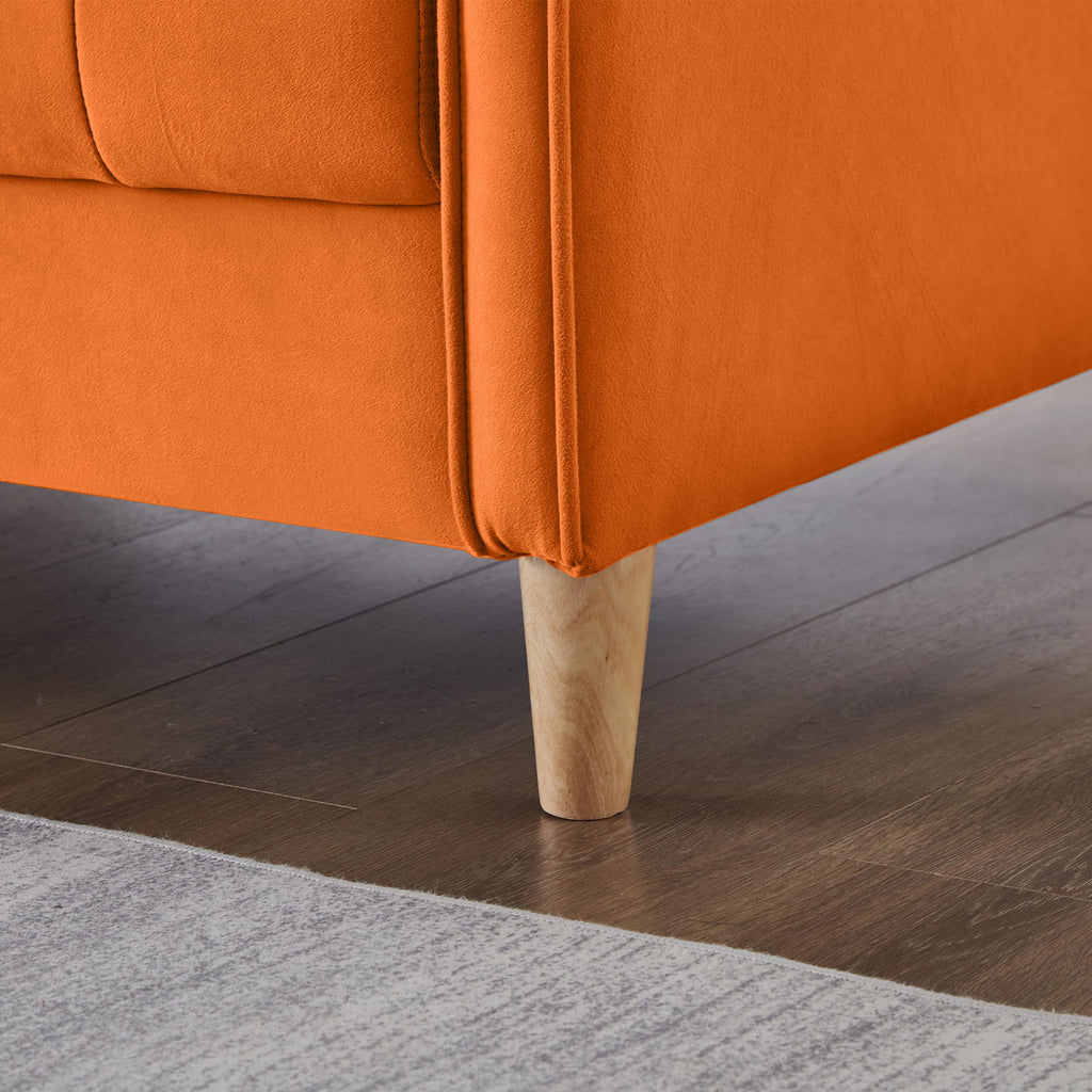 Orange Velvet Tufted Loveseat Sofa N248280